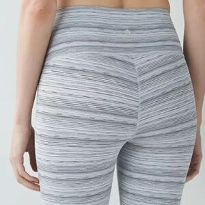 Lululemon High Times Pant Cyber Stripe Silver Fox High Rise 4 Gray White Stripe
